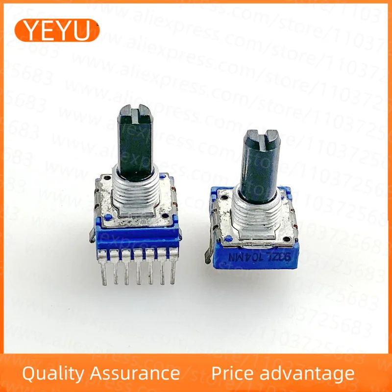 5PCS RK14 Single Row 7-pin Vertical Dual MN100KC100K Mixer Power Amplifier Sound Volume Balancing Potentiometer