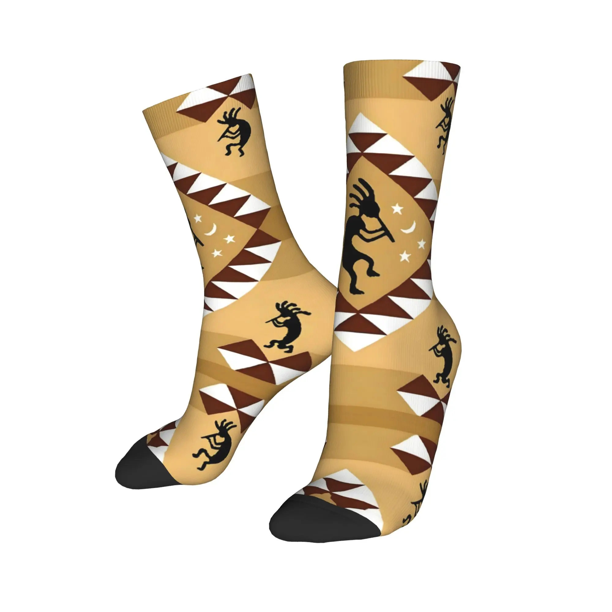 

Custom Kokopelli Men Women Crew Socks Unisex Fashion 3D Printed African Tribal Native American Dress Socks