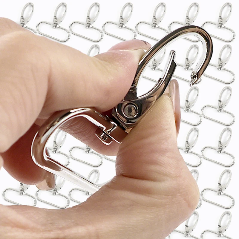 

30Pcs Colored Metal Snap Buckle 20-38mm Bag Strap Backpack Spring Hook Swivel Lobster Clasp Hooks DIY Hardware Accessory