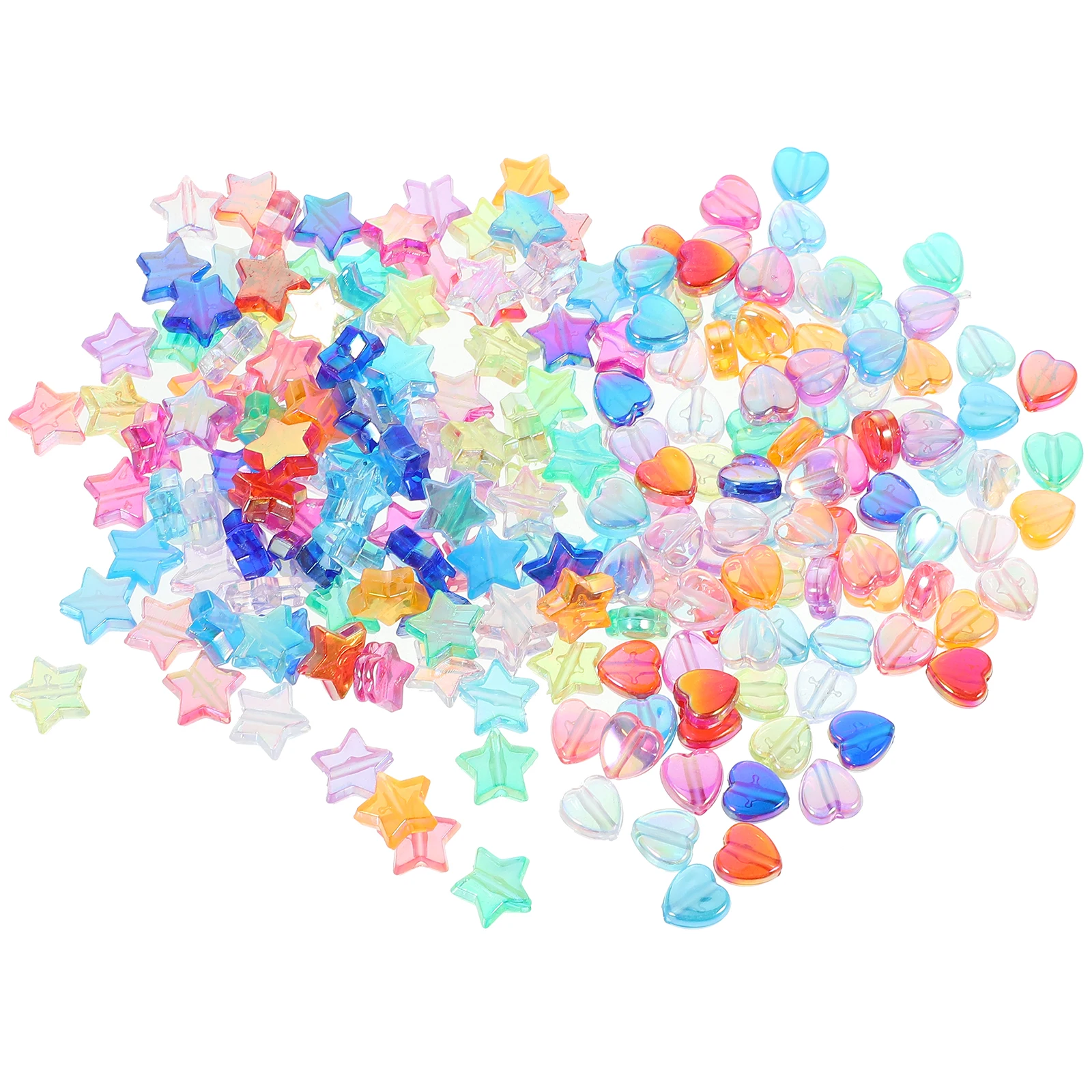 

400Pcs Colorful Beads Transparent Star Heart Acrylic Loose Beads Diy Accessories For Jewelry Making