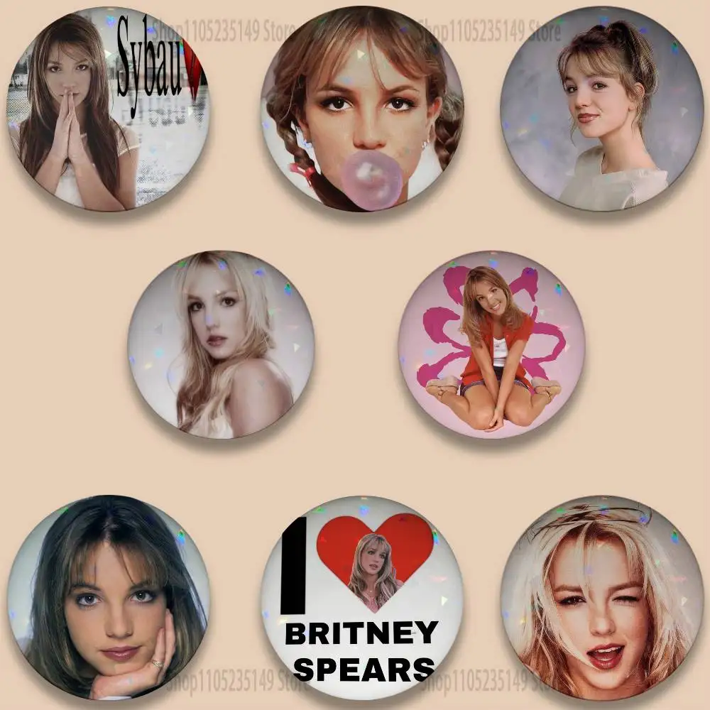 Singer B-Britney Spears 58mm Badge Stage Brooches on Backpack Clothes Handmade Round Enamel Pins for Jewelry Gift Bag Accessory