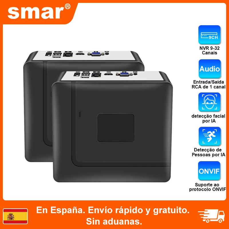 Smar H.265 최대 4K 출력 CCTV NVR 얼굴 인식 보안 비디오 레코더, 9CH 10CH 16CH 32CH 4K, ...