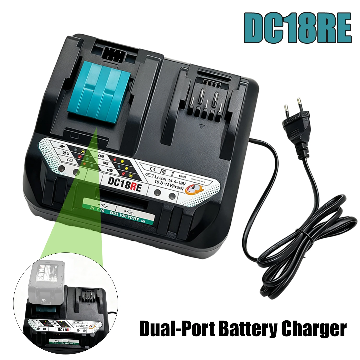 

DC18RE Battery Charger Charging For Makita 18V 14.4V 10.8V 12V Li-ion Tools BL1815 BL1830 BL1840 BL1430 BL1016 BL1021 BL1041