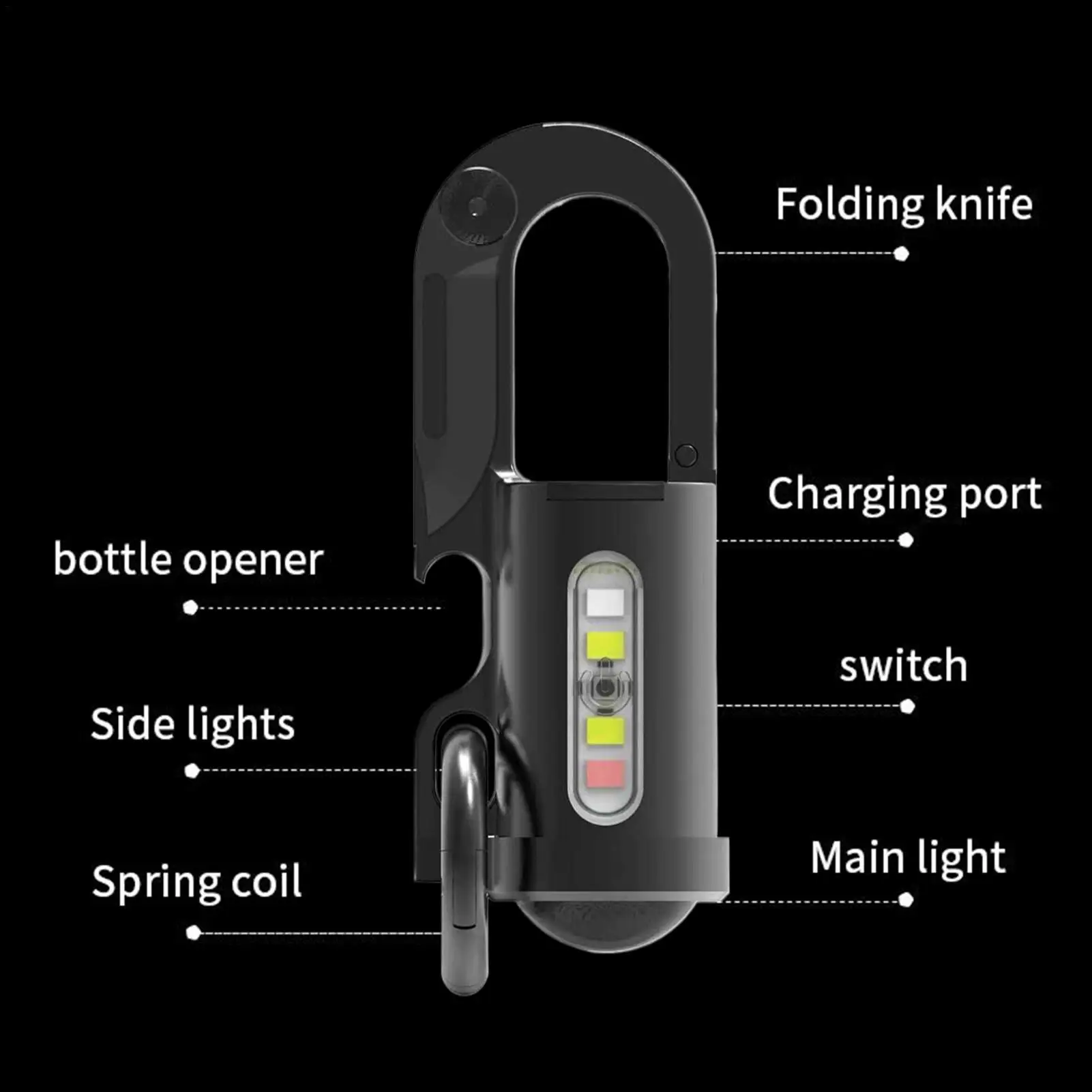 المفاتيح مصباح ليد جيب صغيرة خفيفة الوزن كيرينغ الشعلة البسيطة مشرق حلقة رئيسية Led الشعلة للمشي ليلا الصيد التخييم #3