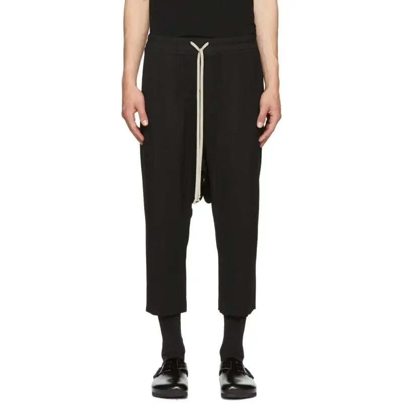 

БРЮКИ YOJI OOAK CROPPED БРЮКИ Тяговая веревка с эластичной резинкой на талии RO конические