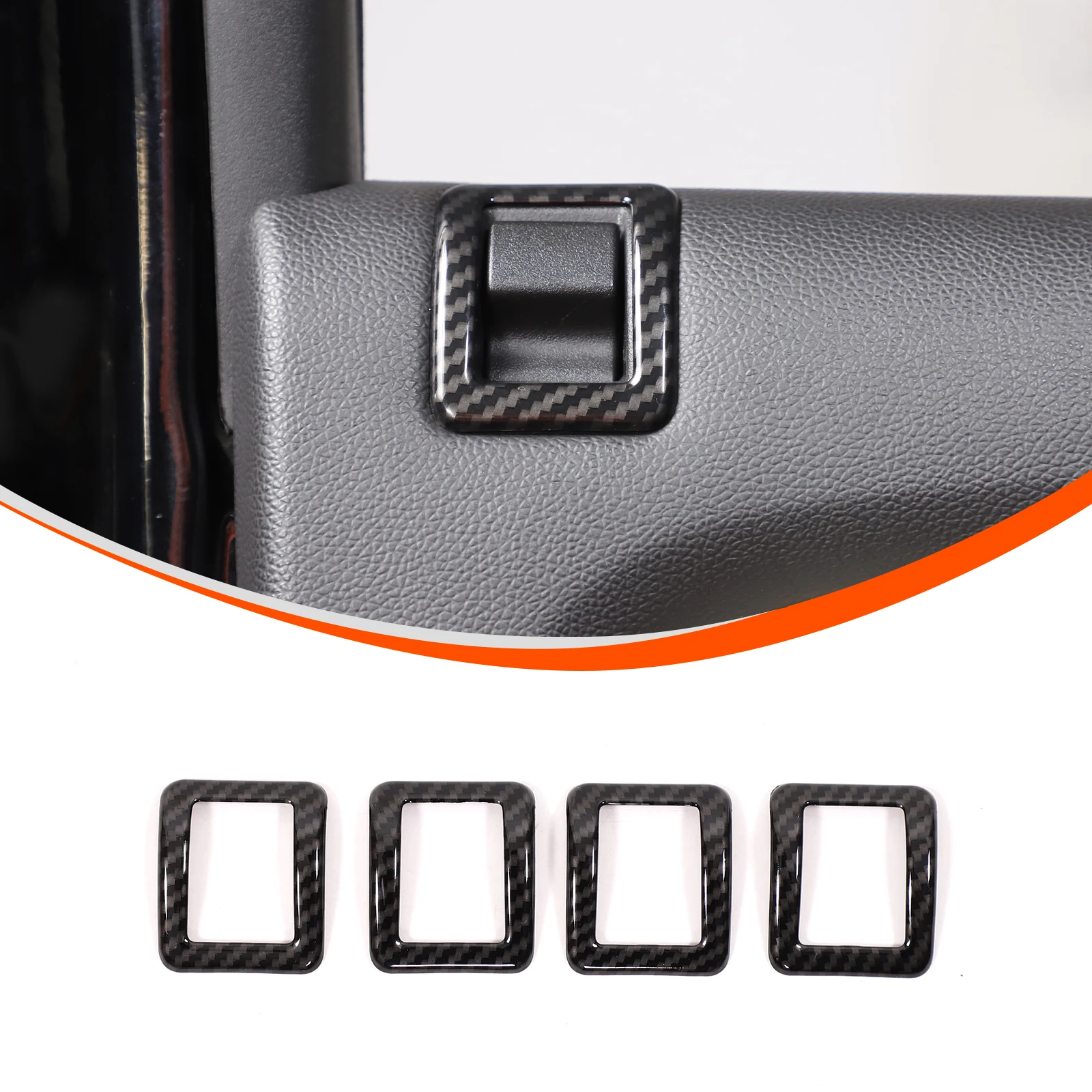 Door Lock Pin Frame Trim Sticker Inner Door Latch Bolt Decor Frame Interior Car Accessory For Cadillac Escalade GMT926 2007-2014