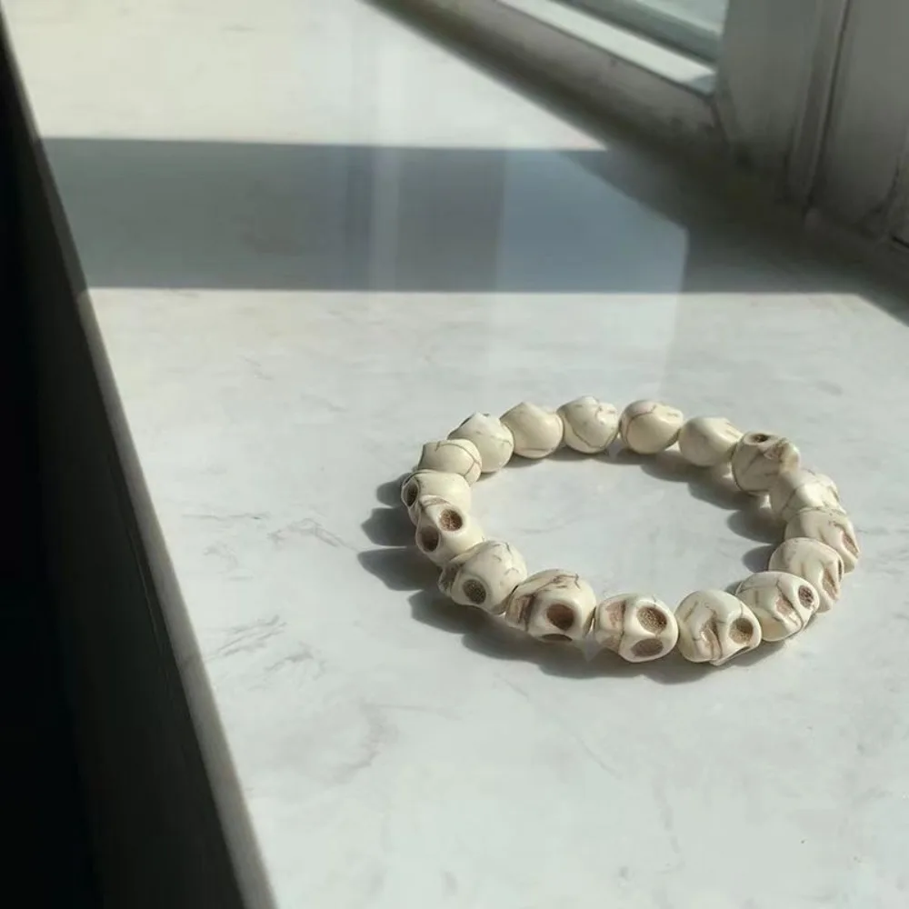 شخصية خمر تصميم الجمجمة مطرز سوار فاسق للجنسين الهيكل العظمي مطرز سوار مطاطا حبل الإسورة صديق هدية #2