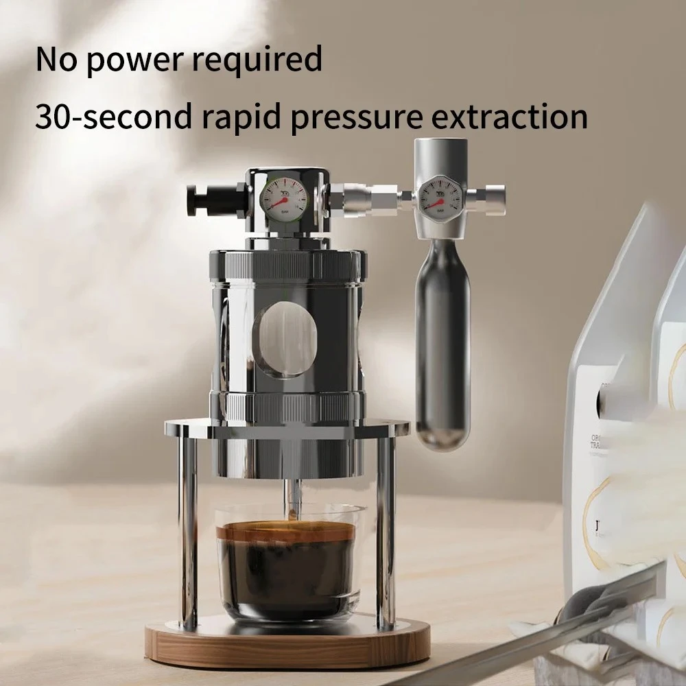 58mm Pneumatic Espresso Machine With Pressure Display for Outdoor Camping