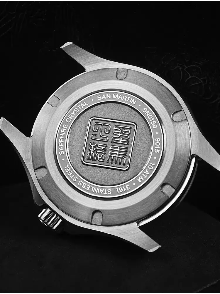 San Martin 39mm Miyota 9015 Splicing MOP Dial Luxury Dress Automatic Reloj 3H Date BGW-X1 Lume OTF Clasp Waterproof 100M SN0150 - view 5