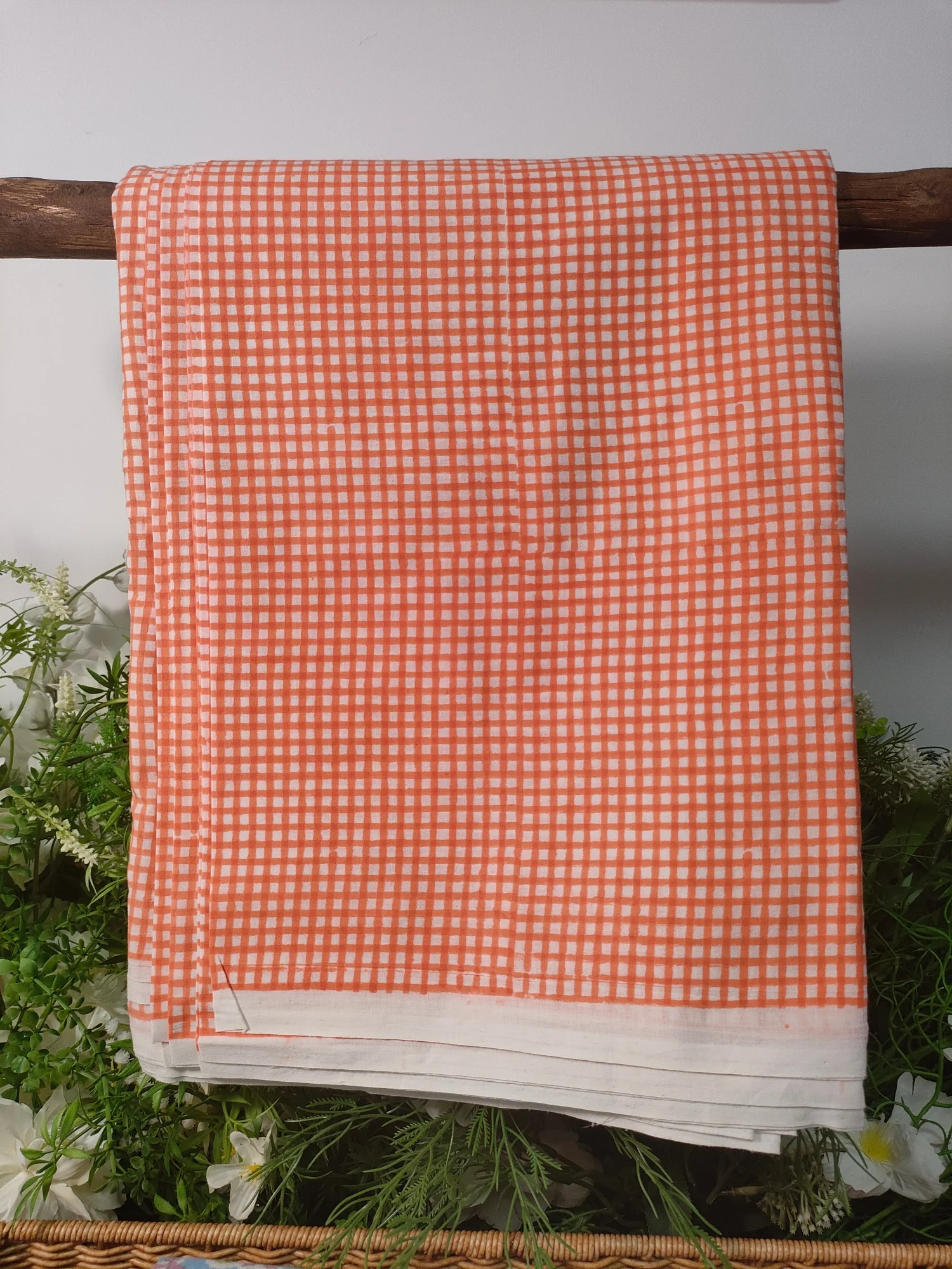 

Indian Hand Block Printing 100% Cotton Hand Block Print Skin Friendly for Sewing Plaid Fabric