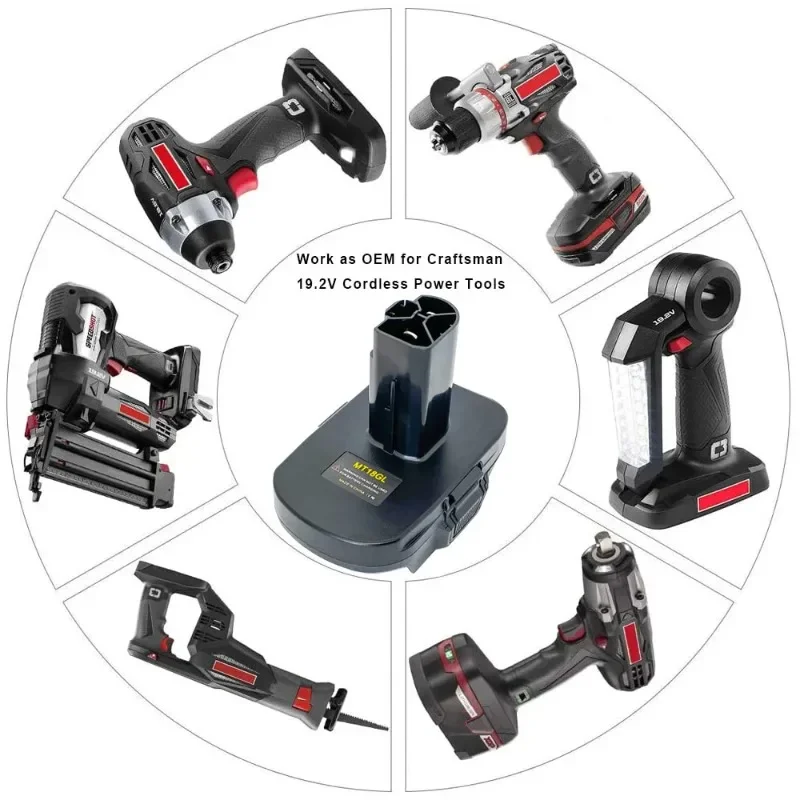 

MT18GL Battery Adapter Converter for Makita 18V LXT Li-ion Battery Convert To for Craftsman 19.2V Ni-MH Battery Power Tools