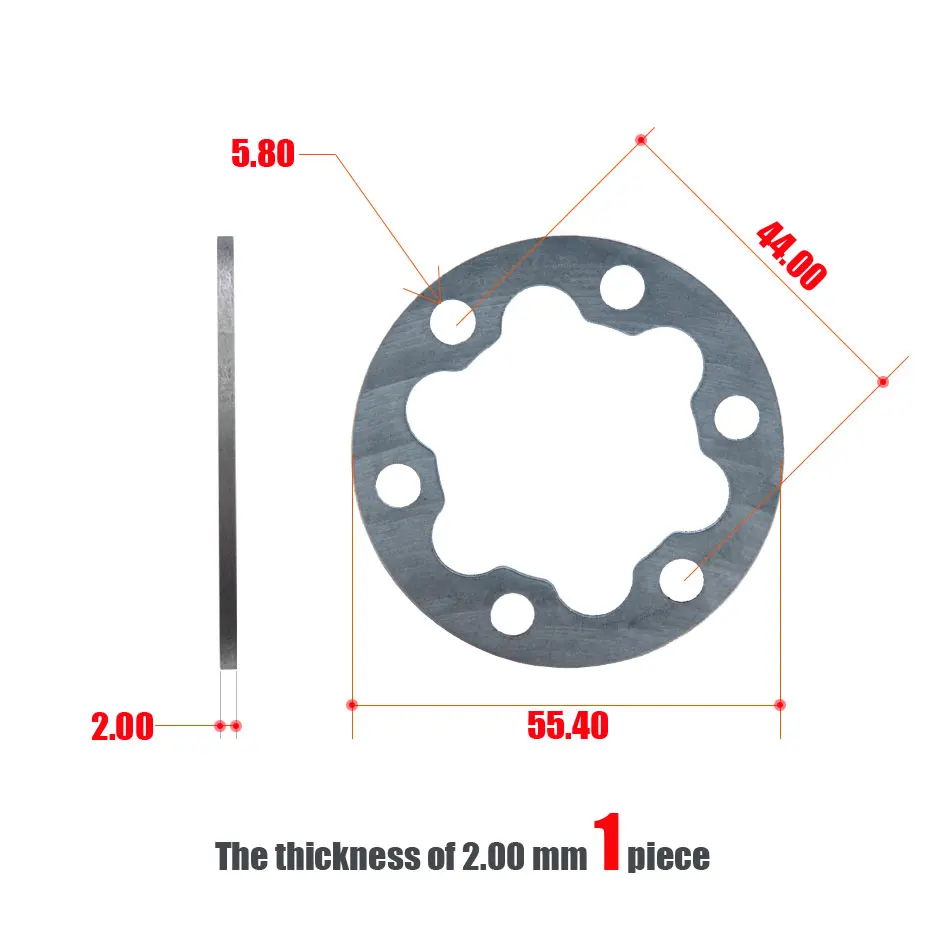 10 inch skateboard electric car brake disc modified six-hole gasket 2.5 and 4mm aluminum brakes washer wheel cushion 12