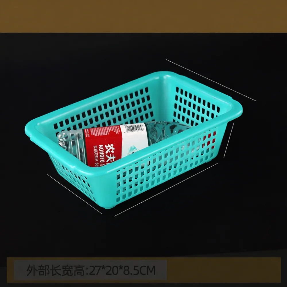 Plastic Drainage Basket Rectangular Kitchen Organizer Bin Sorting Container For Fresh Fruits Vegetables Storage Box