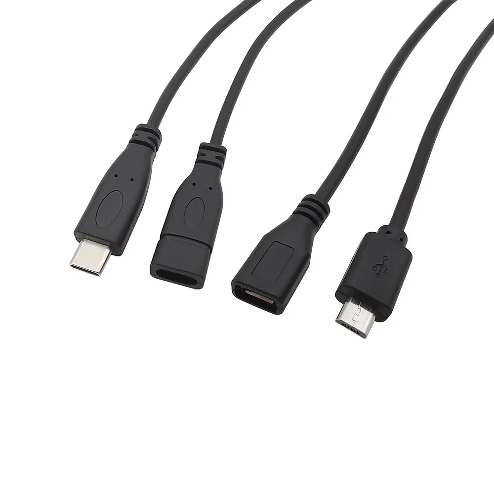 Connecteur de chargeur Micro USB / Type C USB 2.0 Type A mâle femelle, câble d\'extension d\'alimentation, fil de bricolage, ligne de données, 2