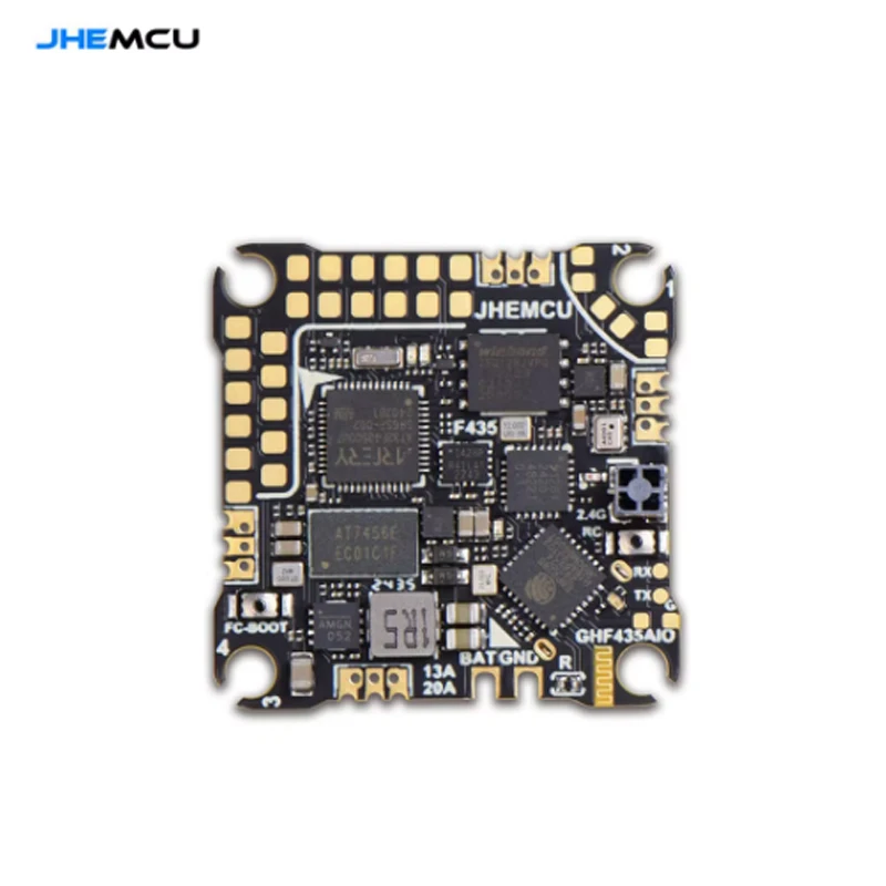 JHEMCU GHF435AIO 20A Flight Controller 2-4S with OSD Baro Blackbox 16MB GPS Built-in ELRS 2.4G CRSF for RC FPV Freestyle Drone