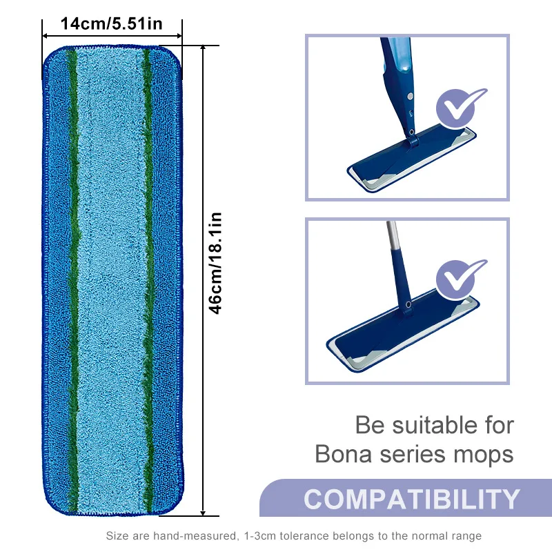 Cleaning Mop Refill Pad, ForBona Mops,Machine Washable, Reusable, Mop Refill Pad for All Hardwood Floors, 1 Pc, 2Pcs