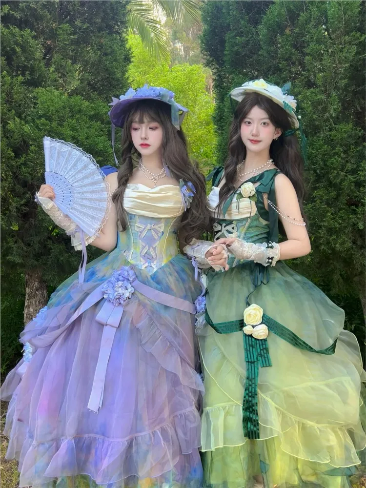 ชุดพิธีกรวันเกิดสไตล์ภาพวาดสีน้ํามันหรูหราหรูหราและประณีต