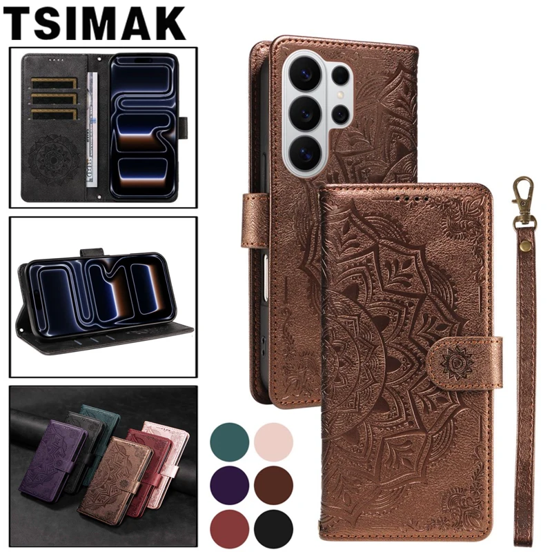 Leather Flip Phone Case For Samsung Galaxy S26 Ultra S20 S21 S22 S23 Plus S24 FE S25 Ultra S26 Edge Magnetic Wallet Card Cover