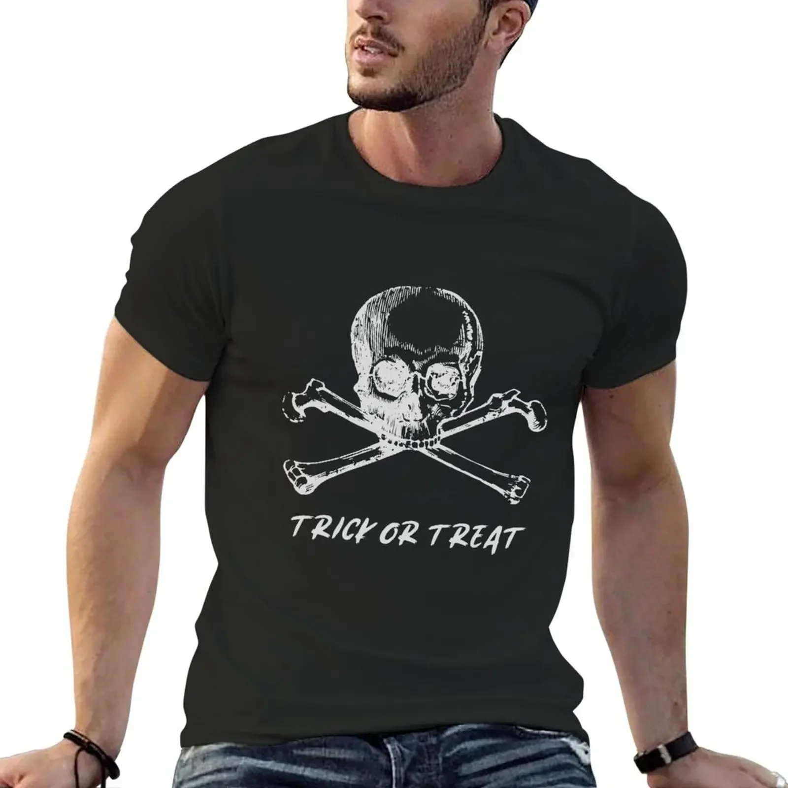 Trick or Treat Skull Design Halloween T-Shirt anime figures cute clothes graphic shirts mens fashion