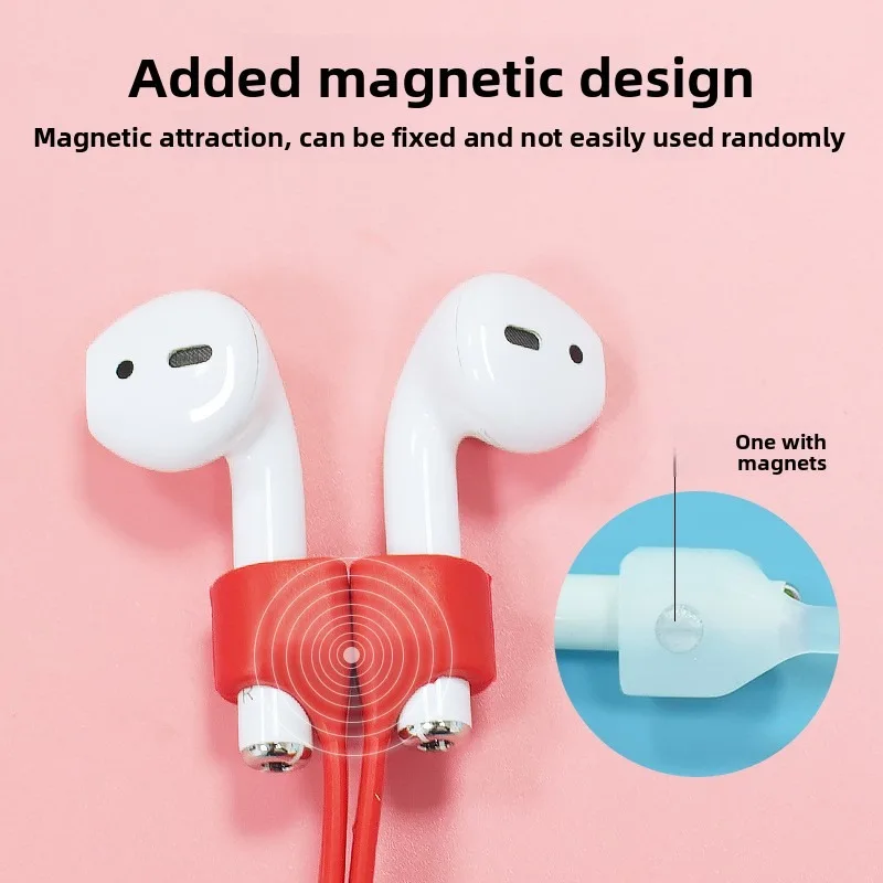 حزام رقبة من السيليكون المغناطيسي المضاد للخسارة لأجهزة Apple AirPods - حبل ناعم ومريح غير مرئي يحافظ على أجهزة AirPods الخاصة بك بشكل طوال اليوم