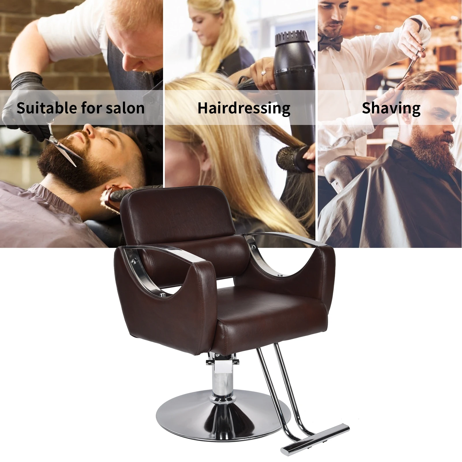 Retro Barber Chair Height Adjustable Hairdressing Chair for Beauty Salon Barber Shop