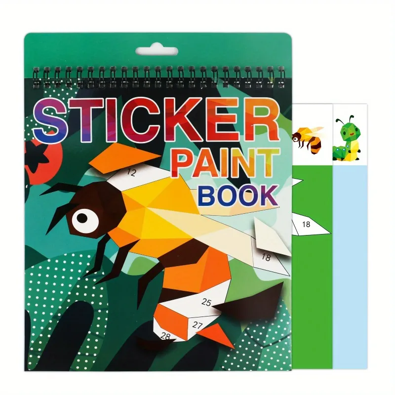 

1PCS Sticker Book Crafts for Kids Ages 4-8, Sticker by Number for brain games,Gifts,Travel Toy