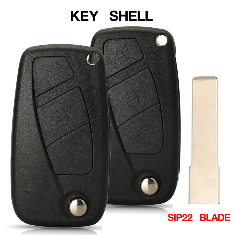 jingyuqin 2 3 Buttons Flip Folding Remote Car Key Shell Case For Peugeot Boxer For Citroen Relay For Fiat Ducato SIP22 Key Blade