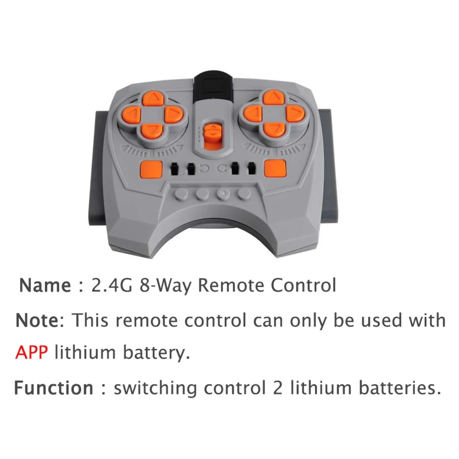 2.4G Speed Control Remote Controller with APP, Lithium Battery Box, LED Strip, 8870 XL Motor, 8882 Servo, 88004 MOC PF Set