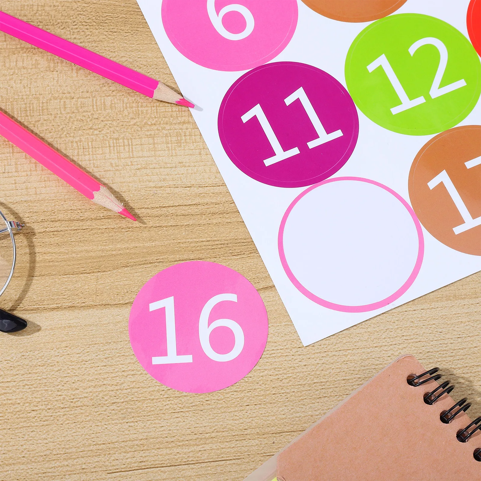 

5pcs Round Number Stickers 5 Sheets Pvc Waterproof Self-Adhesive Colorful Number Pasters For Home Decoration Diy Craft Envelope