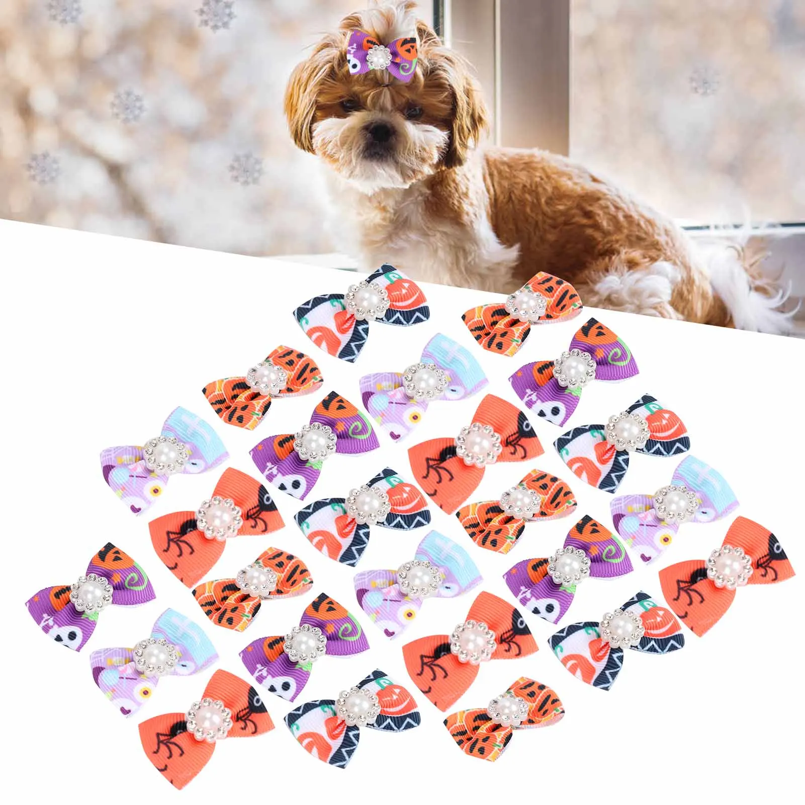 25PCS Pet Christmas Halloween Decoration Festivals Accessory Ornament For Cats Dogs