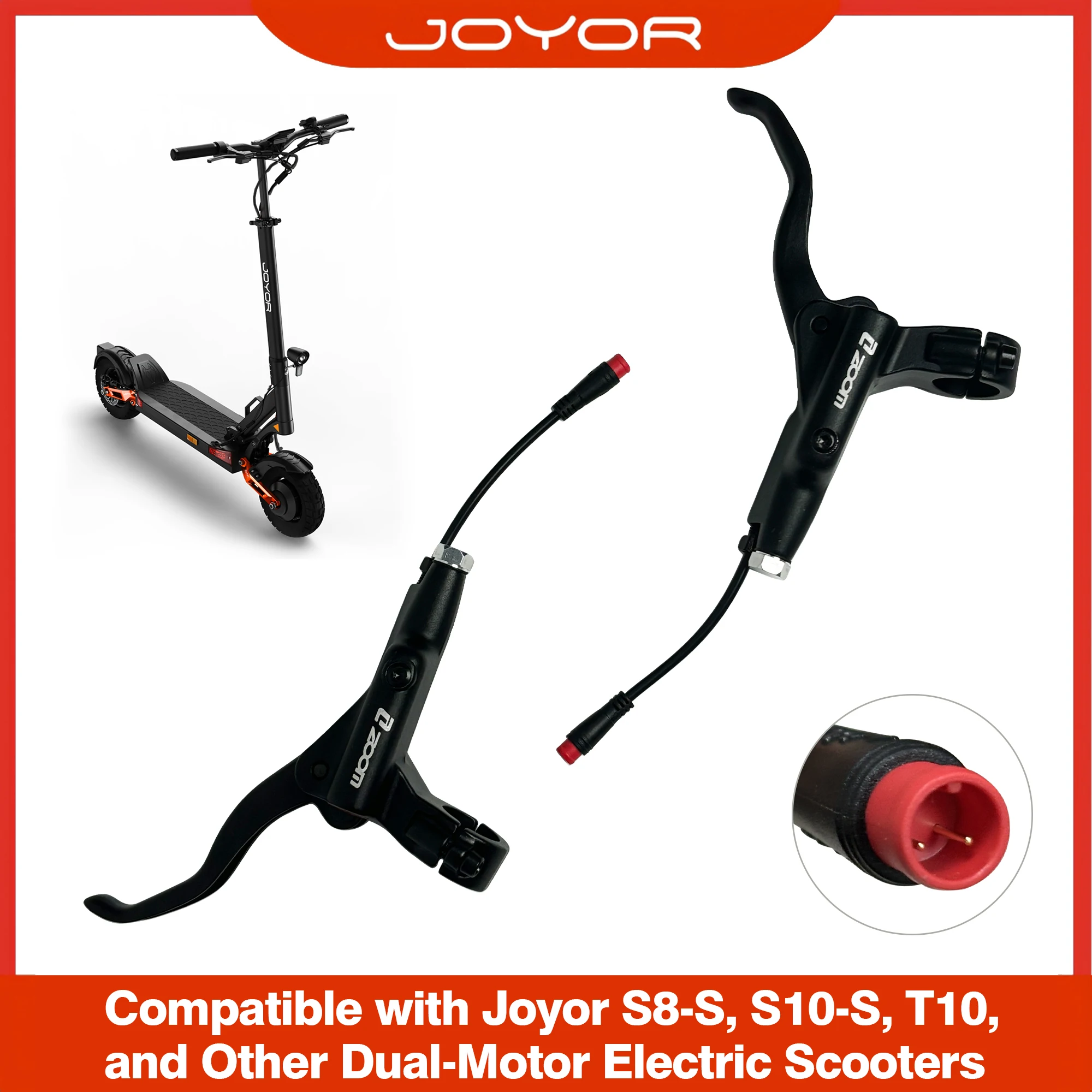 

JOYOR Original Brake Lever Set Left Right for S8-S S10-S T10 and More Dual Motor Electric Scooter Brake Handle Parts