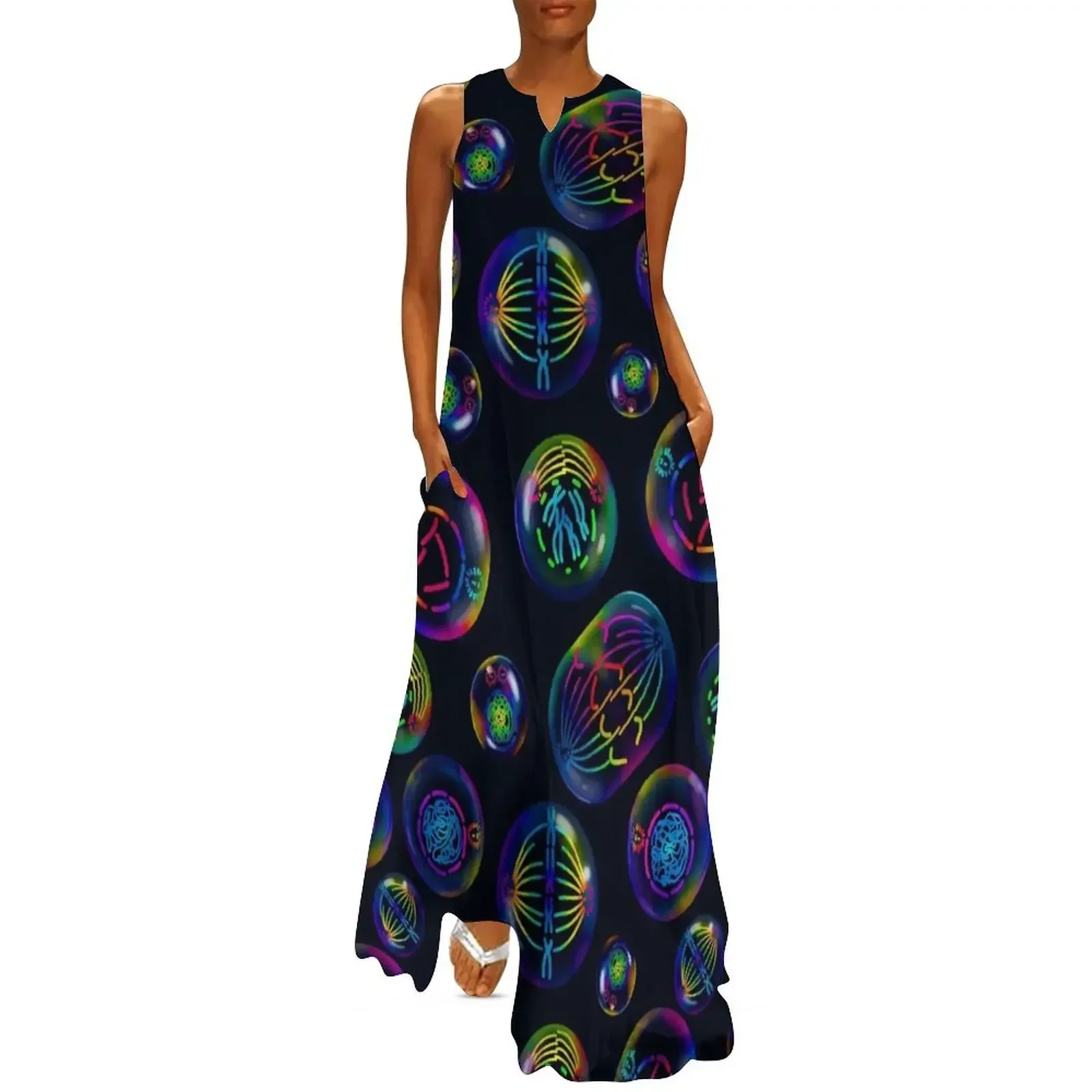 

Cell division pattern Long Dress prom dress long dress women summer evening woman