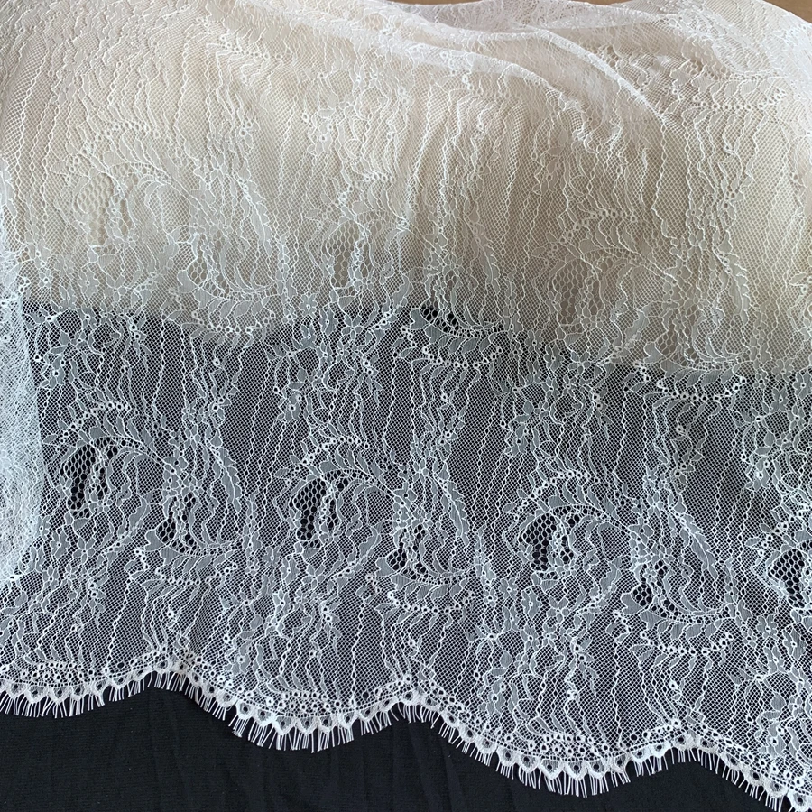 Width 100CM, Length 3 Meters Subtle Eyelash French lace Chantilly Lace Lady Dress Patchwork Lace Material Nice!