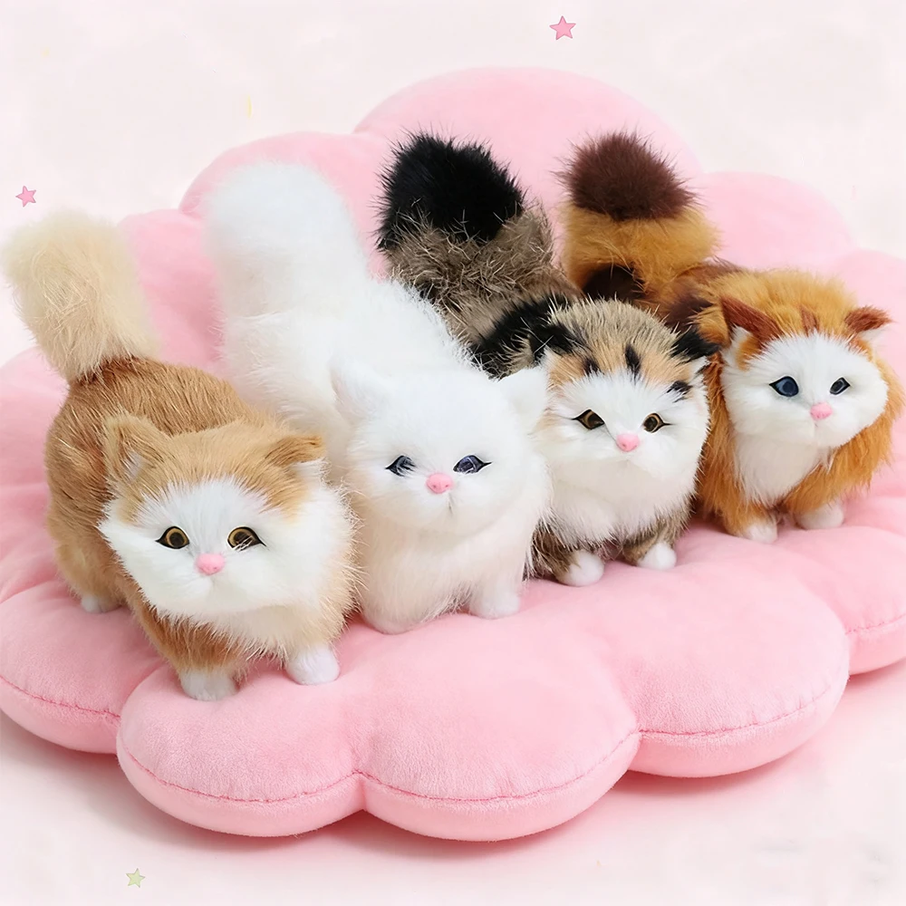 13 cm Realist Kitten Modell Simulation Katze Plüschtiere Weiche süße Katze Kuscheltiere Perfekte Geburtstagsgeschenke für Kinder Mädchen oder Jungen