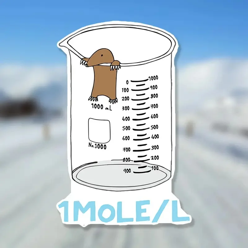 

The Little Mole in the Measuring Cup Car Bumper Window Stickers For Truck Van, Waterproof Car Decals, Vinyl Material Decorative