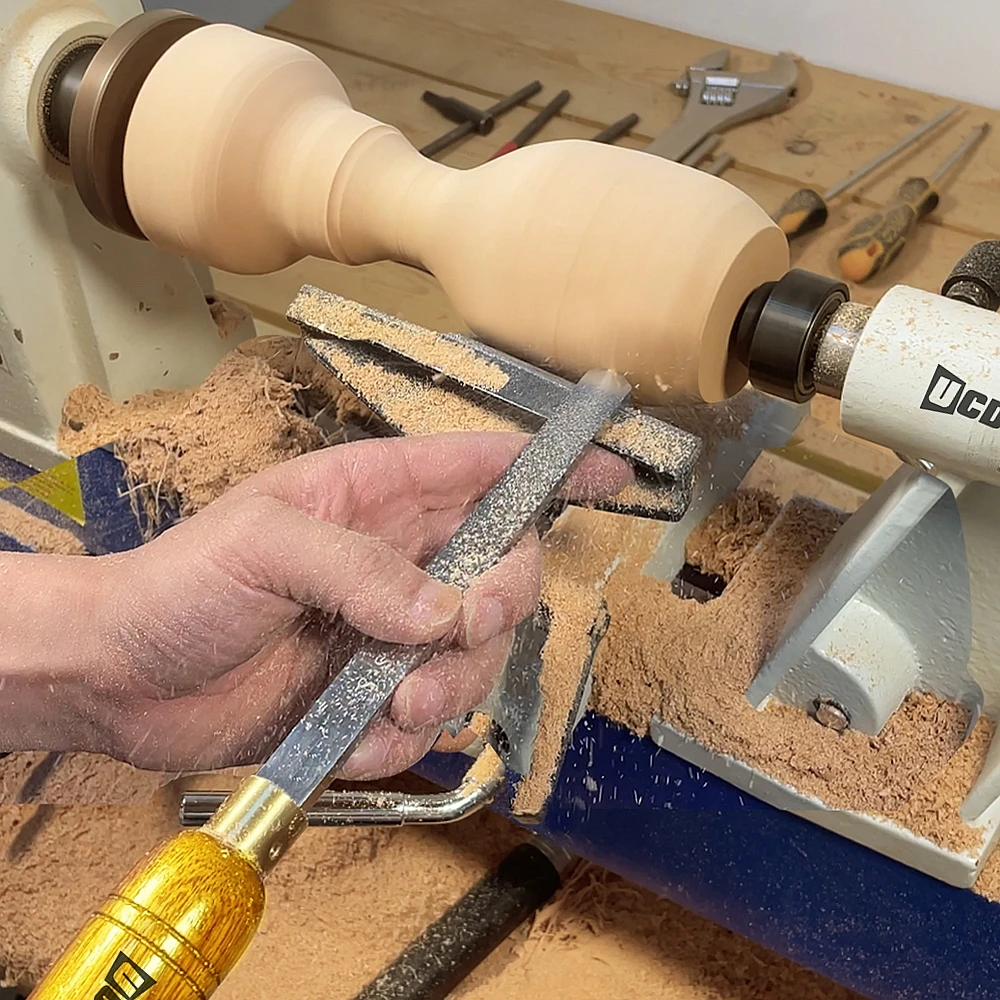 UCDO HSS raschietto per naso tondo strumenti per tornitura del legno raschietto per ciotola a punta tonda scalpelli per tornitura per la lavorazione del legno manico in noce per tornio