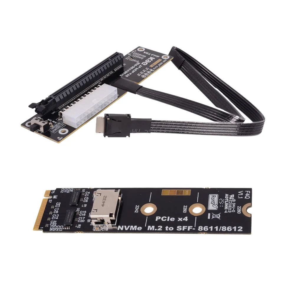 ADT New PCIe 5.0 4.0 X4 GEN5 EGPU Adapter OCuLink To X16 Laptop External Graphics Card GPU Dock Accessories M.2 NVMe To SFF-8612