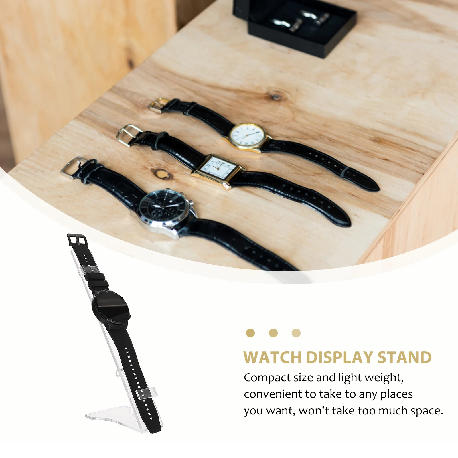 

6 шт. подставки для часов, акриловые прозрачные держатели для хранения, компактный устойчивый органайзер для часов, подставка для часов