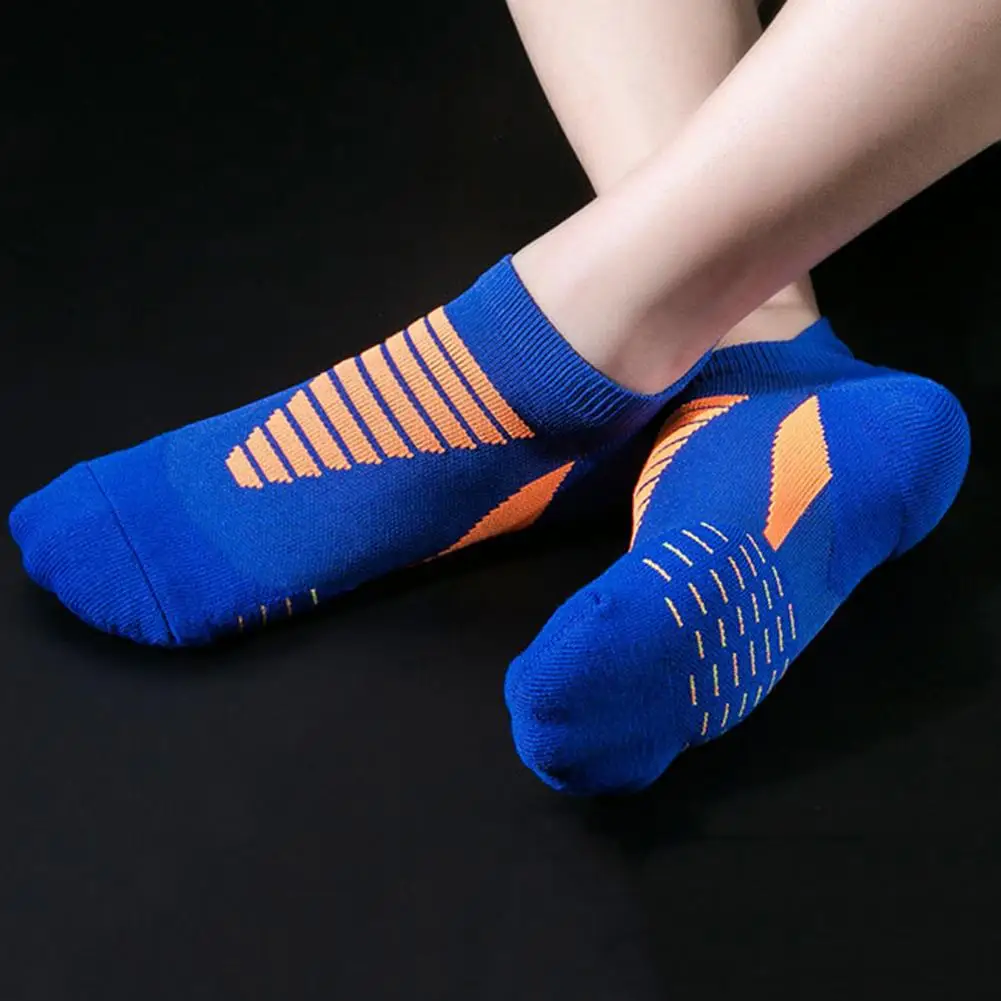 Men Sock Color Block Stretch Summer Contrast Color Sweat-wicking Socks for Running