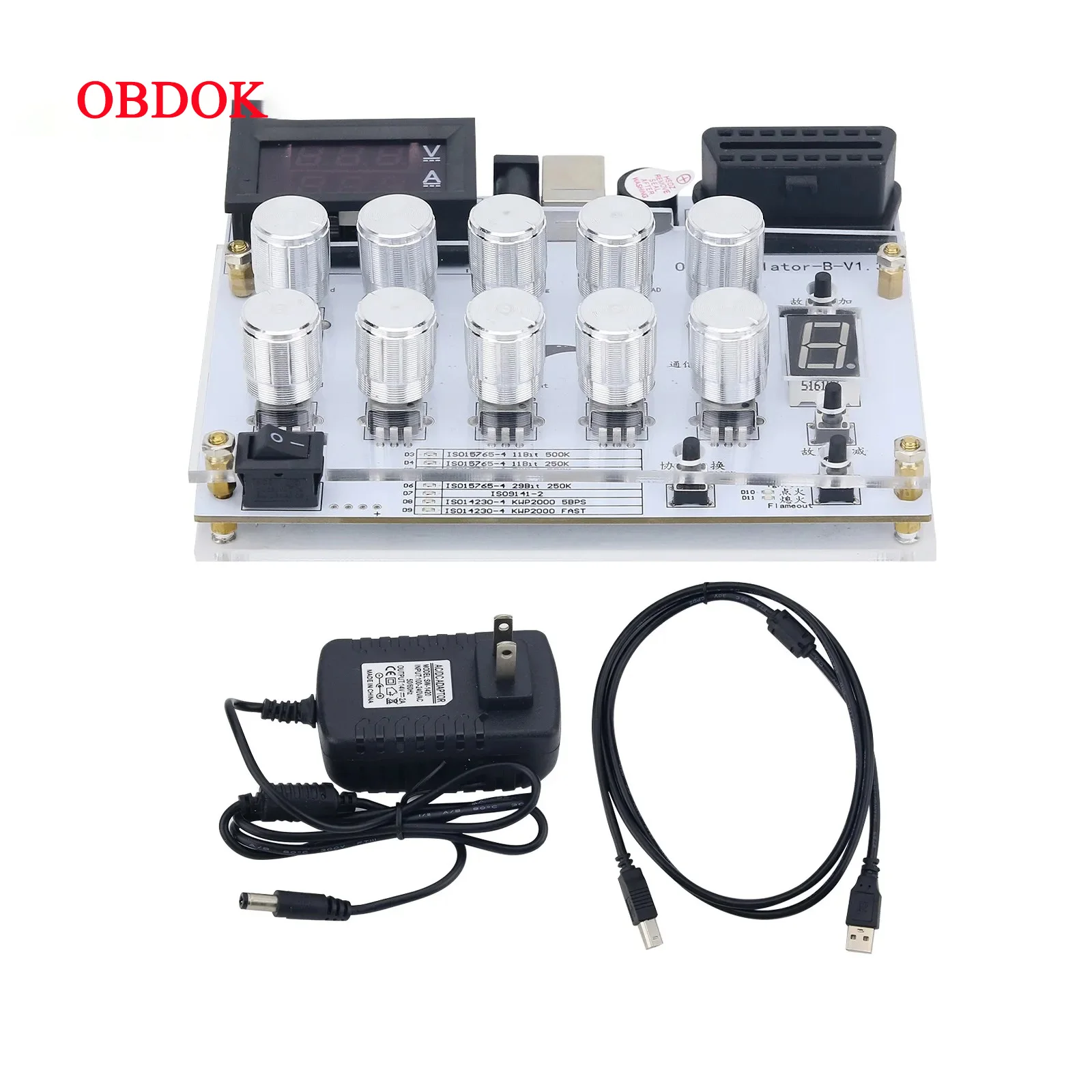 

OBDOK Automotive ECU Simulator OBD Simulator English Version for Passenger Cars ELM327 Development