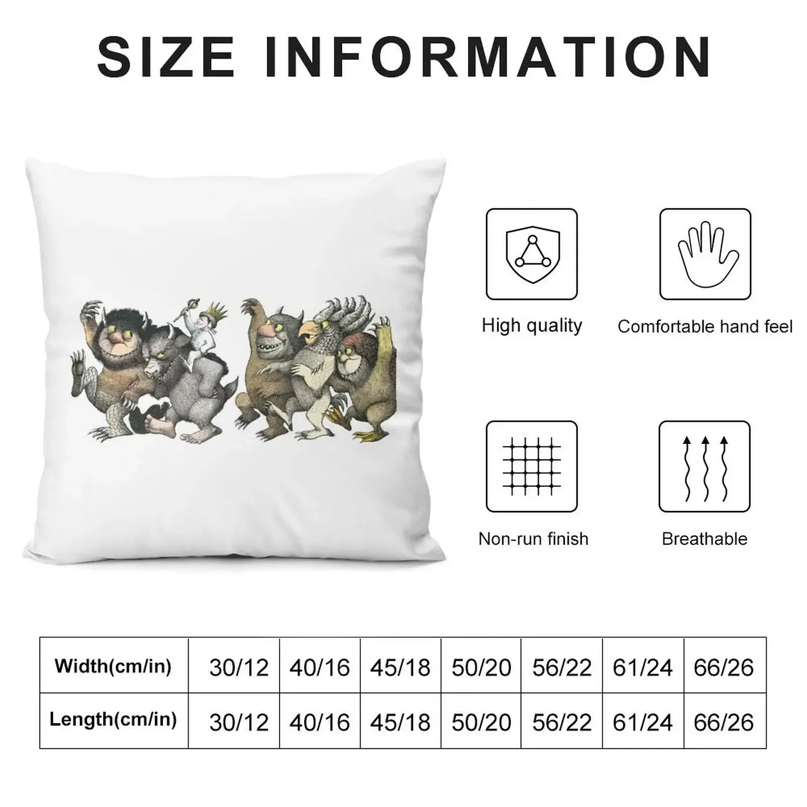 Wild Things Romp Graphic Throw Pillow Cushion Cover For Sofa home decor items pillow