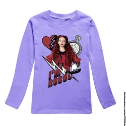 Nowa koszulka dziecięca Descendants 4 Casual 3D Print Long Sleeve Girl Tshirt Cute Cartoon Princess Odzież dziecięca Unisex Top Tees