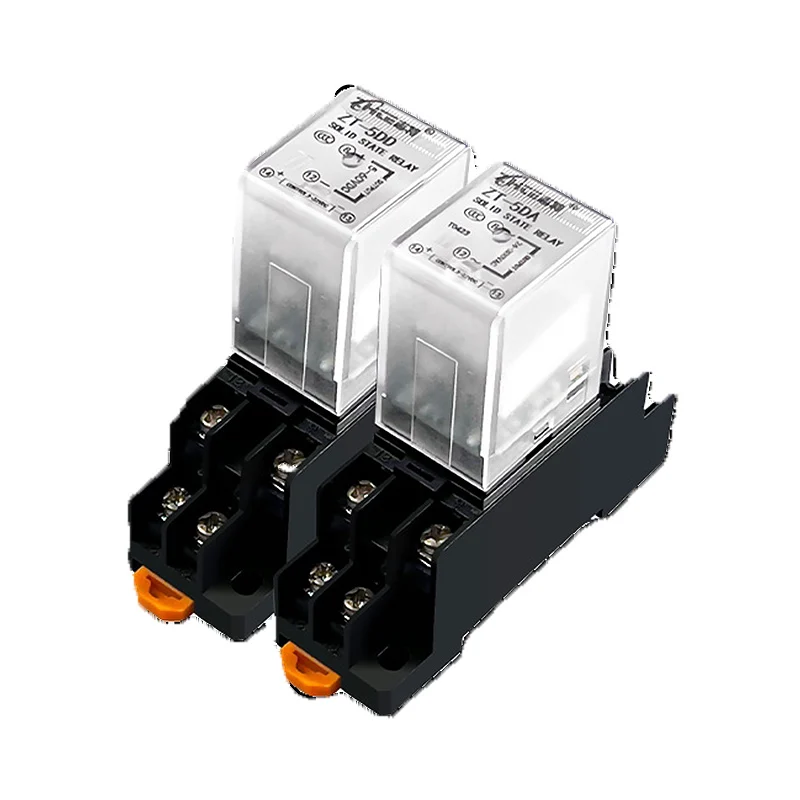 

Compact DIN-Rail Mount Intermediate Solid-State Relay — DC 24V / AC 220V, Normally Open, Contactless, 8-Pin, 5A