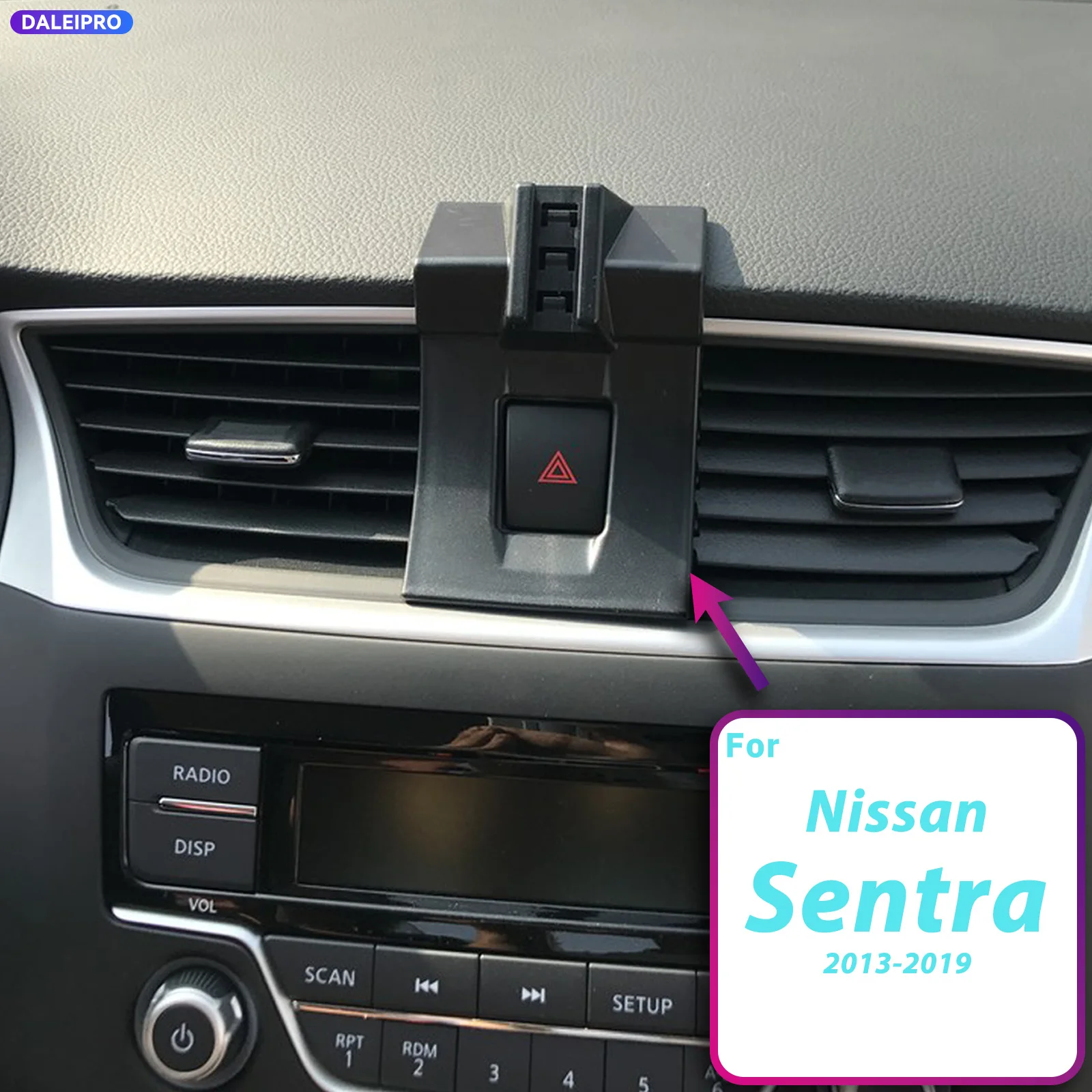 For Nissan Sentra B17 Sylphy 2013-2019 Vehicle-Specific Phone Holder Base Smart Car Phone Mount 66W Charging Holder Accessories
