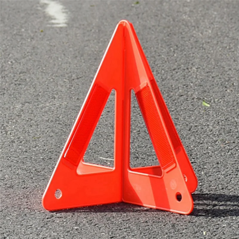 

A22E-Portable Car Auto Reflective Traffic Warning Sign Triangle Foldable Solid Standing Tripod Road Emergency Standby