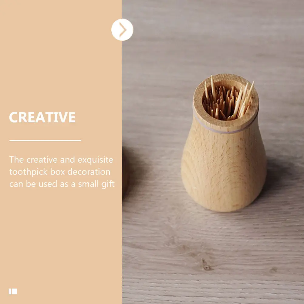 

Mushroom-Shaped Toothpick Holder Unique Design Wooden Material Healthy Environment Home Restaurant Toothpick Dispenser