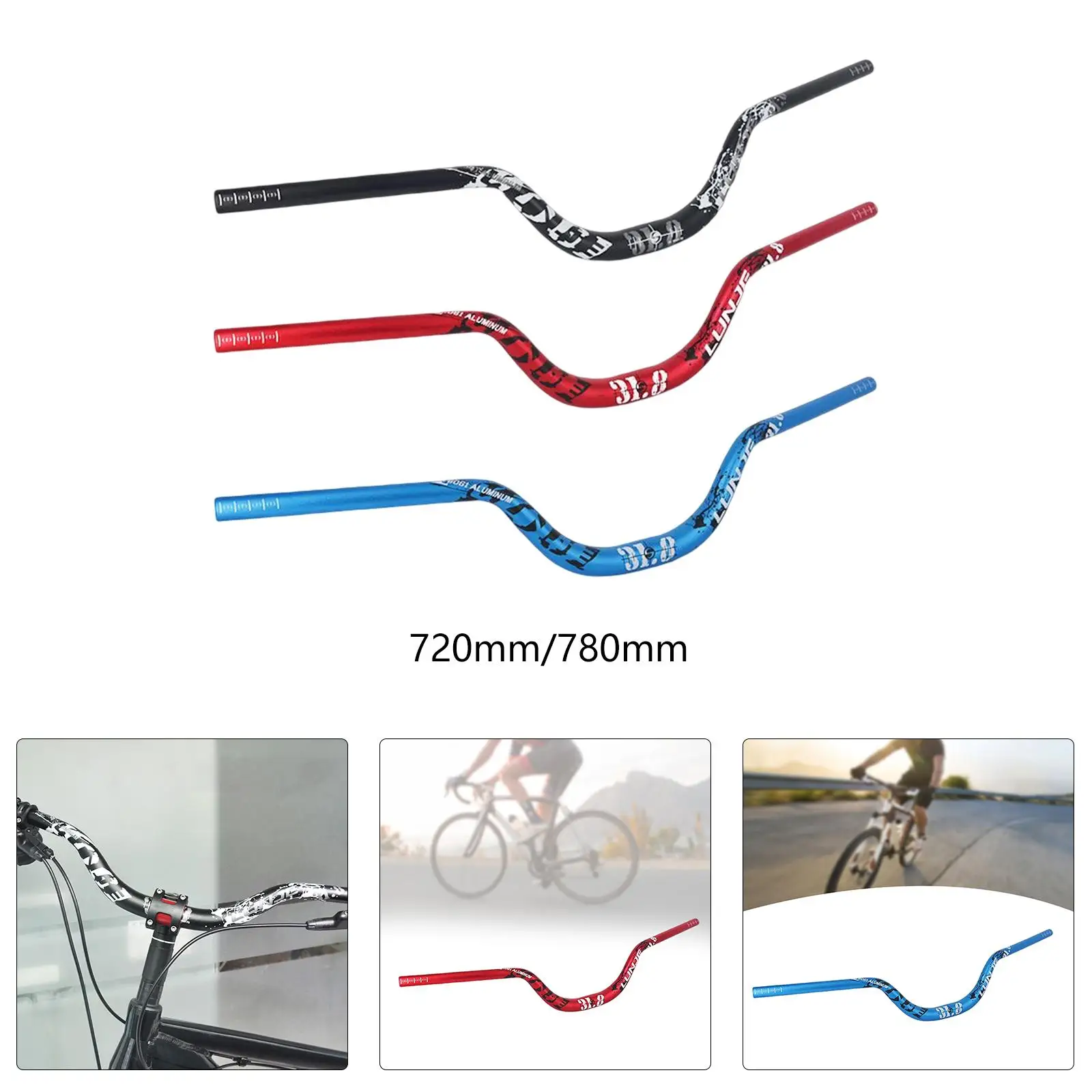 Bike Handlebar Extra Long 31.8mm Riser Handle Bar for DH Replace