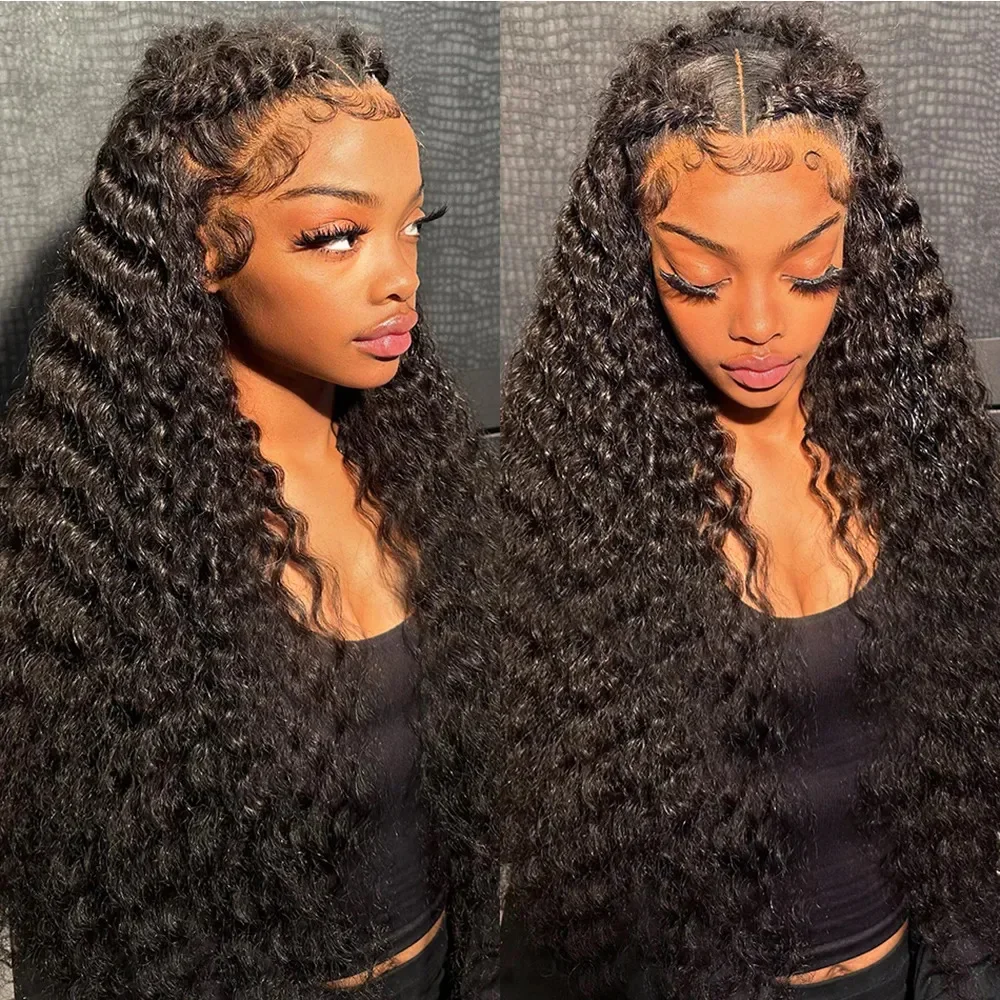 

Deep Wave 13x6/13x4 Transparent Lace Front Full Human Hair Wigs Remy Human Hair 30 34 Inch Wet And Wavy Water Wave Frontal Wig