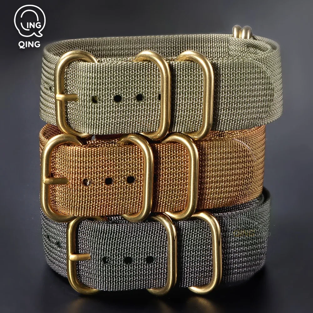 18mm 20mm 22mm 24mm Watchband Accessories Durable Ribbed Nylon Watch Strap Nylon Watchband for Military Bracelets for Omega Belt