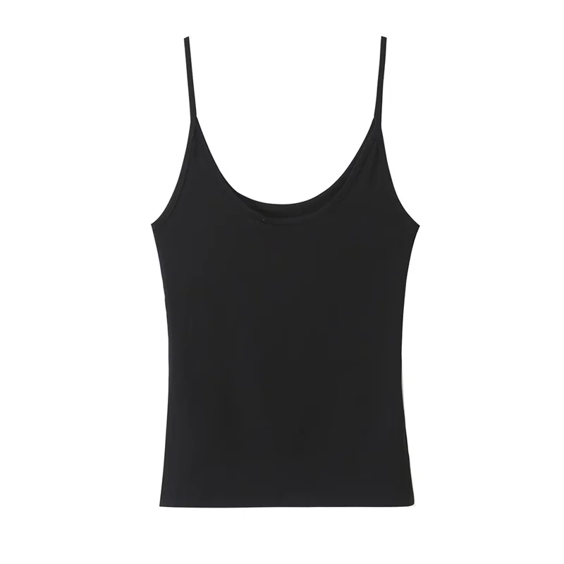 Guobioziy Women's Round Neck Straight-Cut Camisole Top 2026 Summer New Release Solid Color Design European＆American Casual Trend